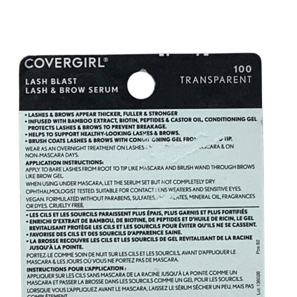 Covergirl Lash Blast Lash & Brow Serum Mascara 13.1 ML Transparent NEW .44 Oz. - Picture 5 of 5